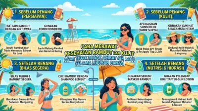 Cara Merawat Kesehatan Rambut dan Kulit Agar Tidak Rusak Akibat Air Laut Selama Liburan Pantai